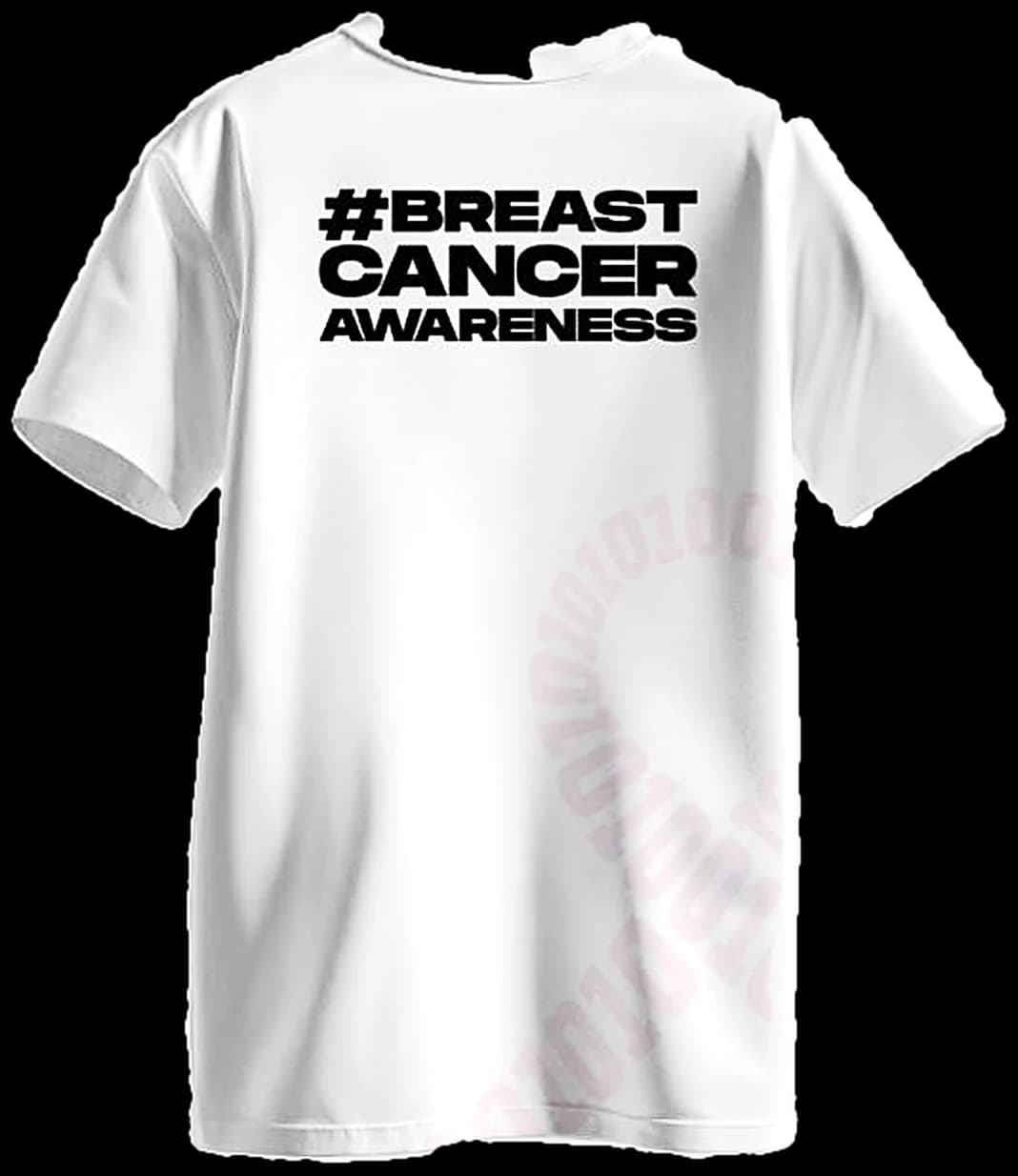 Pink October Tee, back awareness artwork